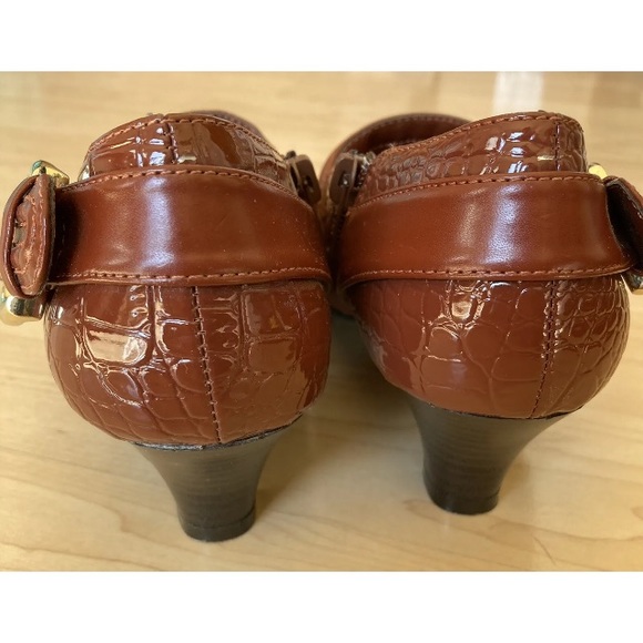 AJ Valenci Mahogany Leather Zip & Buckle Shoe Boots Shooties Women's 6 - Picture 2 of 10